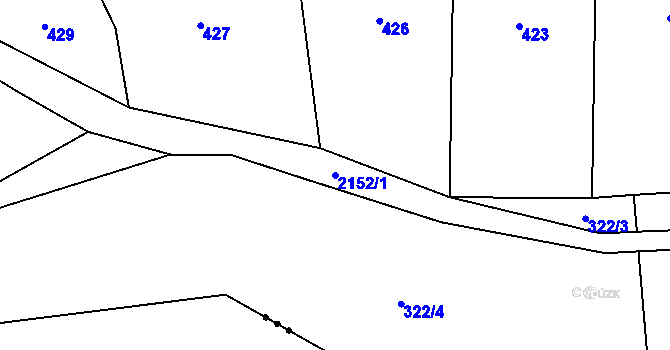 Parcela st. 2152/1 v KÚ Chotěbudice, Katastrální mapa