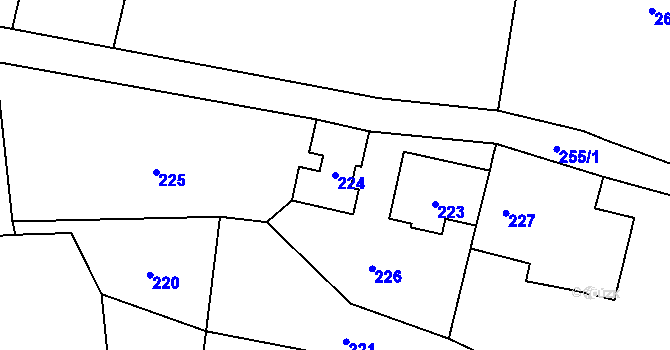 Parcela st. 224 v KÚ Chotěbuz, Katastrální mapa