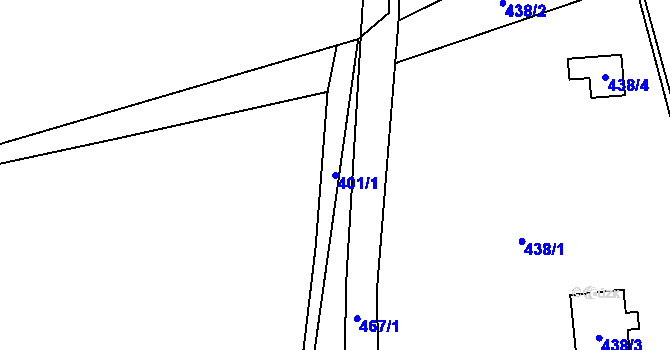 Parcela st. 401/1 v KÚ Chotěbuz, Katastrální mapa
