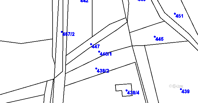 Parcela st. 446/1 v KÚ Chotěbuz, Katastrální mapa