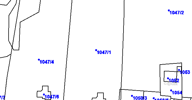 Parcela st. 1047/1 v KÚ Chotěbuz, Katastrální mapa