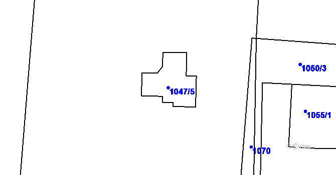 Parcela st. 1047/5 v KÚ Chotěbuz, Katastrální mapa