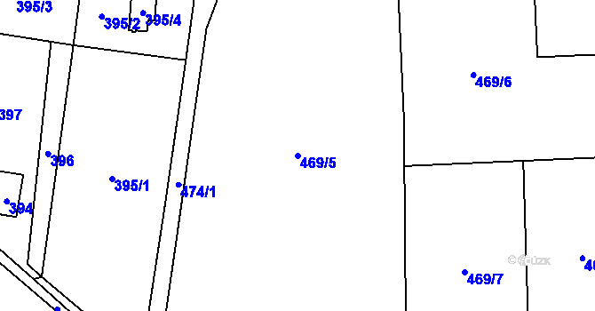 Parcela st. 469/5 v KÚ Chotěbuz, Katastrální mapa