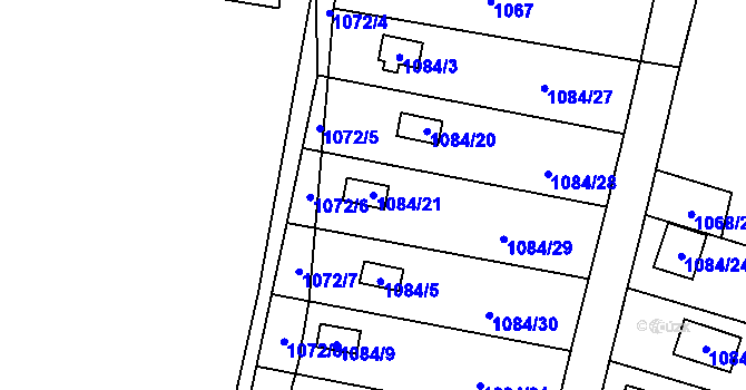 Parcela st. 1084/21 v KÚ Chotěbuz, Katastrální mapa