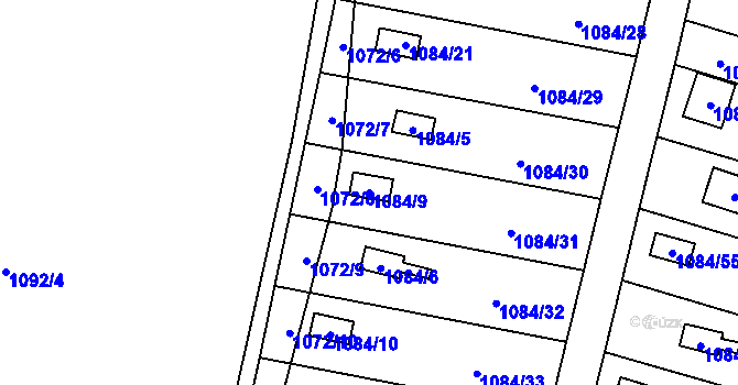 Parcela st. 1084/9 v KÚ Chotěbuz, Katastrální mapa