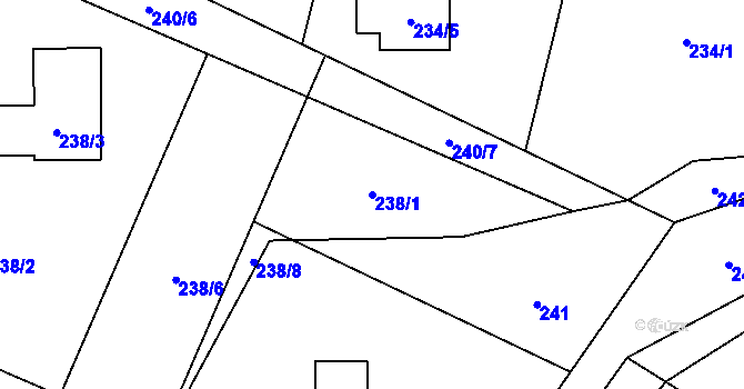 Parcela st. 238/1 v KÚ Chotěbuz, Katastrální mapa