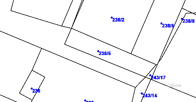 Parcela st. 238/5 v KÚ Chotěbuz, Katastrální mapa