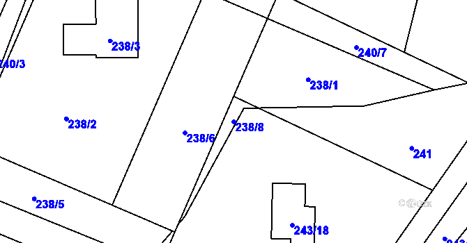 Parcela st. 238/8 v KÚ Chotěbuz, Katastrální mapa