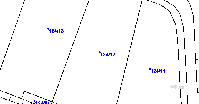 Parcela st. 124/12 v KÚ Chotěbuz, Katastrální mapa