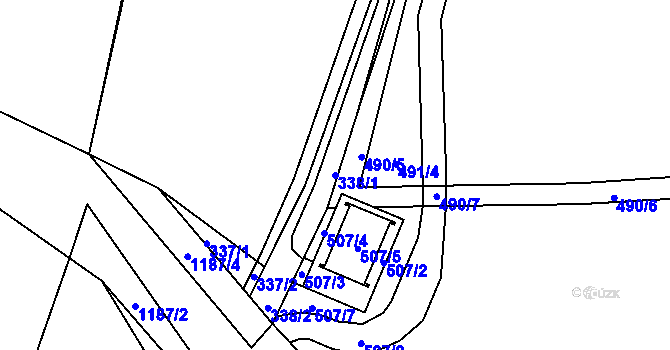 Parcela st. 338/1 v KÚ Chotěbuz, Katastrální mapa