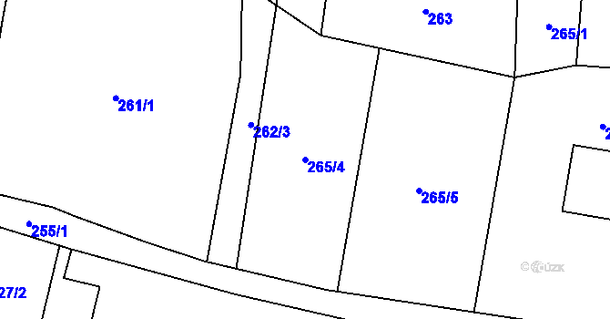 Parcela st. 265/4 v KÚ Chotěbuz, Katastrální mapa