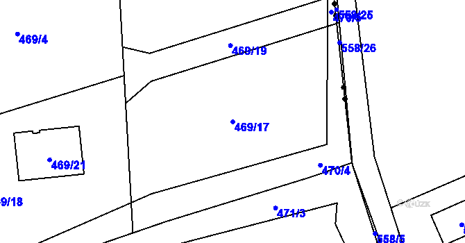 Parcela st. 469/17 v KÚ Chotěbuz, Katastrální mapa