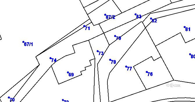 Parcela st. 73 v KÚ Zpupná Lhota, Katastrální mapa