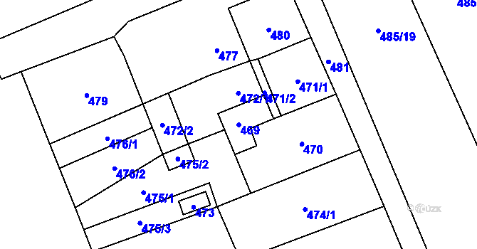 Parcela st. 469 v KÚ Zpupná Lhota, Katastrální mapa
