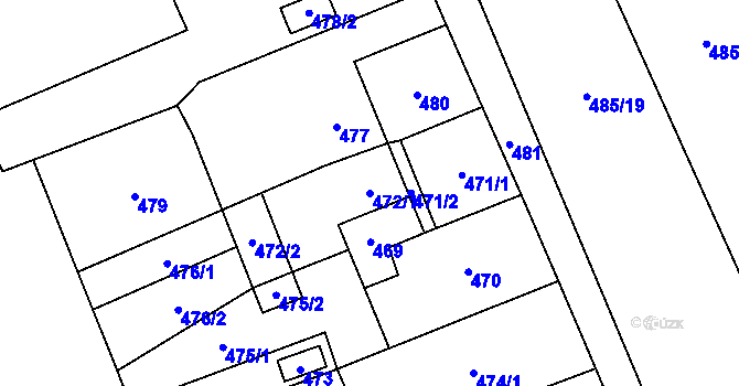 Parcela st. 472/1 v KÚ Zpupná Lhota, Katastrální mapa