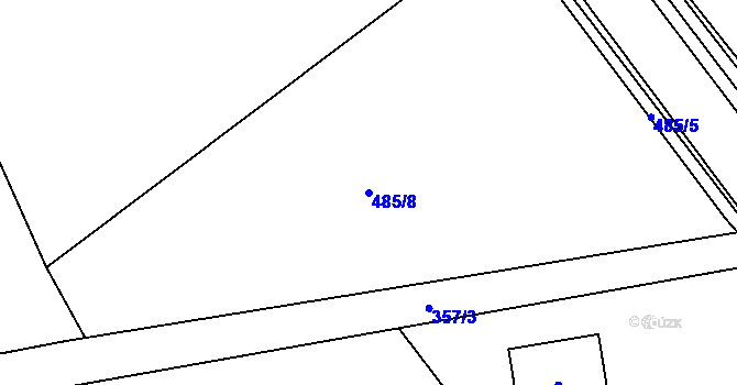 Parcela st. 485/8 v KÚ Zpupná Lhota, Katastrální mapa