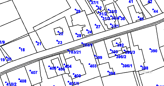 Parcela st. 783/1 v KÚ Zpupná Lhota, Katastrální mapa