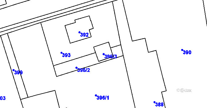 Parcela st. 396/3 v KÚ Zpupná Lhota, Katastrální mapa