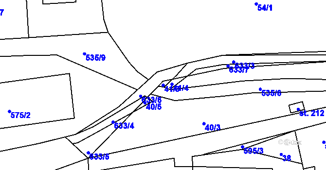 Parcela st. 41/3 v KÚ Chýnice, Katastrální mapa