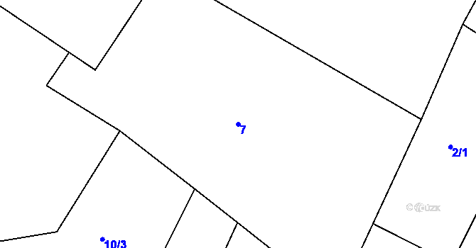 Parcela st. 7 v KÚ Choteč u Holic, Katastrální mapa