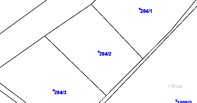 Parcela st. 284/2 v KÚ Choteč u Holic, Katastrální mapa