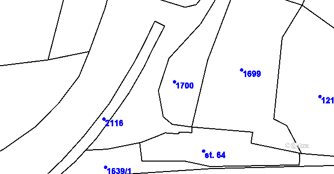 Parcela st. 127/1 v KÚ Chotěmice, Katastrální mapa
