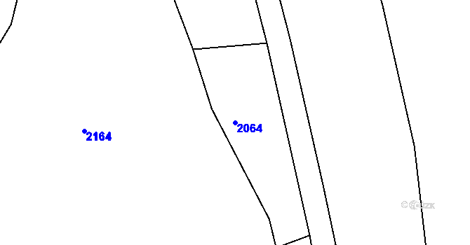 Parcela st. 2064 v KÚ Chotěmice, Katastrální mapa