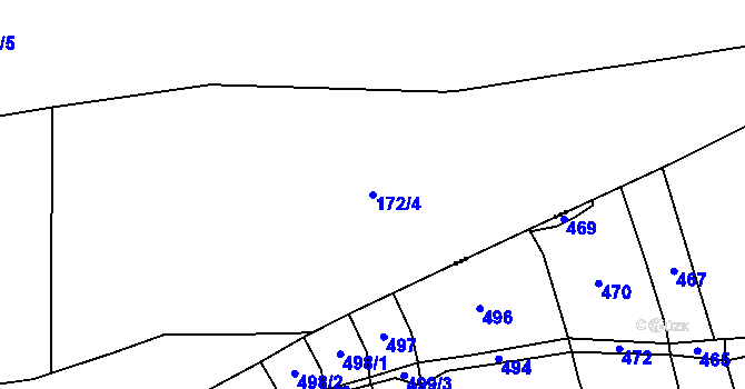 Parcela st. 172/4 v KÚ Chotěnov, Katastrální mapa