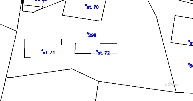 Parcela st. 52 v KÚ Olšany u Chotěnova, Katastrální mapa