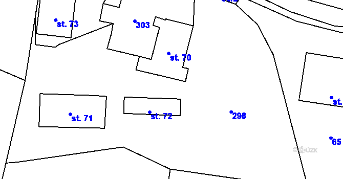 Parcela st. 137/1 v KÚ Olšany u Chotěnova, Katastrální mapa