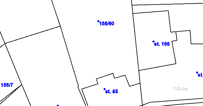 Parcela st. 156/5 v KÚ Chotěšice, Katastrální mapa