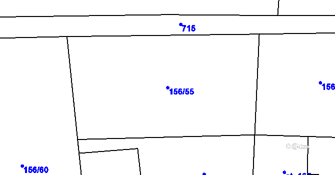 Parcela st. 156/55 v KÚ Chotěšice, Katastrální mapa