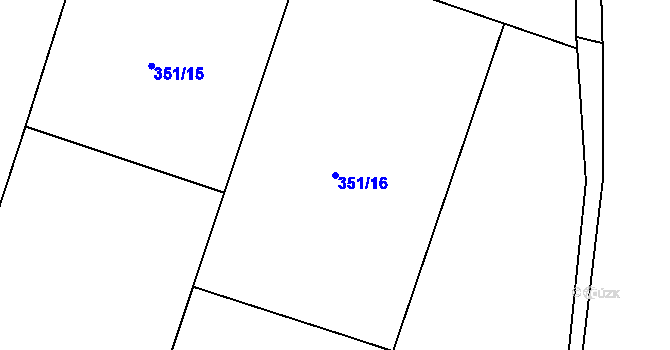 Parcela st. 351/16 v KÚ Chotěšice, Katastrální mapa