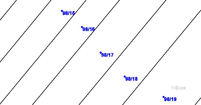 Parcela st. 98/17 v KÚ Chotěšice, Katastrální mapa