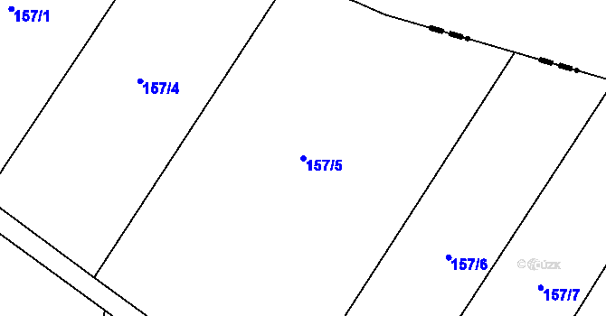 Parcela st. 157/5 v KÚ Chotěšice, Katastrální mapa