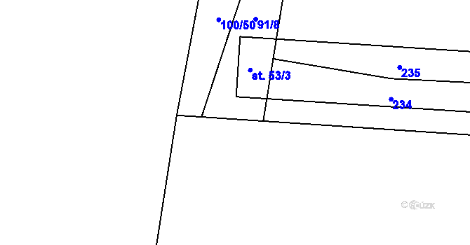 Parcela st. 91/19 v KÚ Nová Ves u Chotěšic, Katastrální mapa