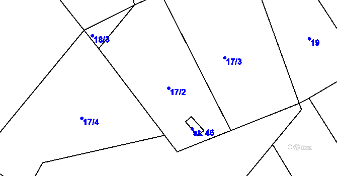 Parcela st. 17/2 v KÚ Chotěšiny, Katastrální mapa