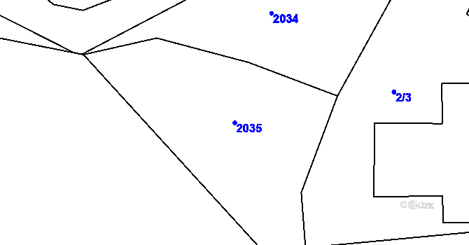 Parcela st. 2035 v KÚ Chotěšiny, Katastrální mapa