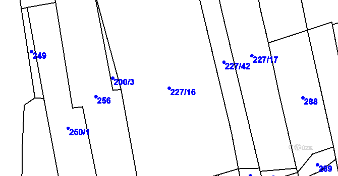 Parcela st. 227/16 v KÚ Bedlno, Katastrální mapa