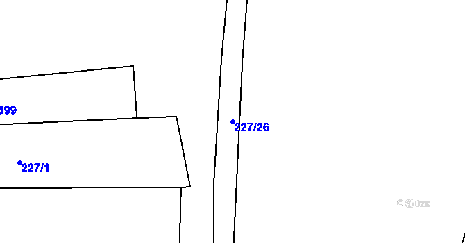 Parcela st. 227/26 v KÚ Bedlno, Katastrální mapa