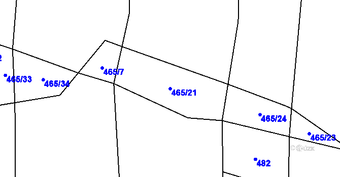 Parcela st. 465/21 v KÚ Bedlno, Katastrální mapa