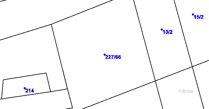 Parcela st. 227/66 v KÚ Bedlno, Katastrální mapa