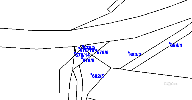 Parcela st. 678/8 v KÚ Chotěšov u Rakovníka, Katastrální mapa