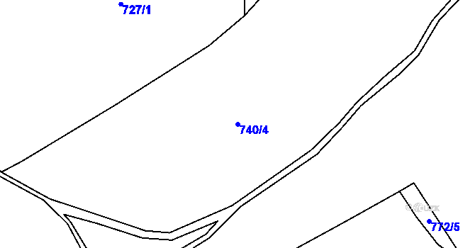 Parcela st. 740/4 v KÚ Chotěšov u Rakovníka, Katastrální mapa