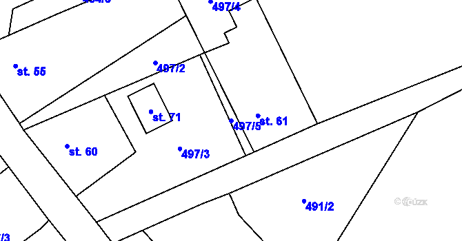 Parcela st. 497/5 v KÚ Chotěšov u Rakovníka, Katastrální mapa