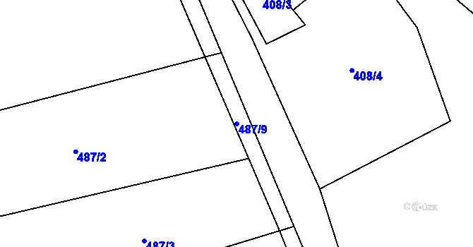 Parcela st. 487/9 v KÚ Chotěšov u Velhartic, Katastrální mapa