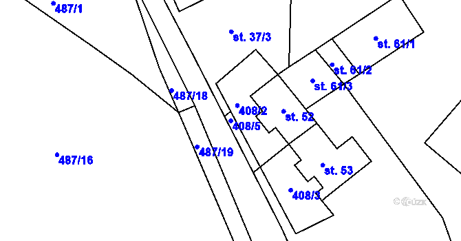 Parcela st. 408/5 v KÚ Chotěšov u Velhartic, Katastrální mapa
