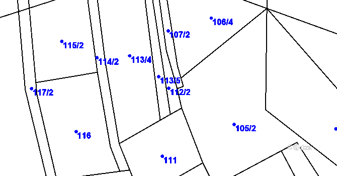 Parcela st. 112/2 v KÚ Stojanovice, Katastrální mapa