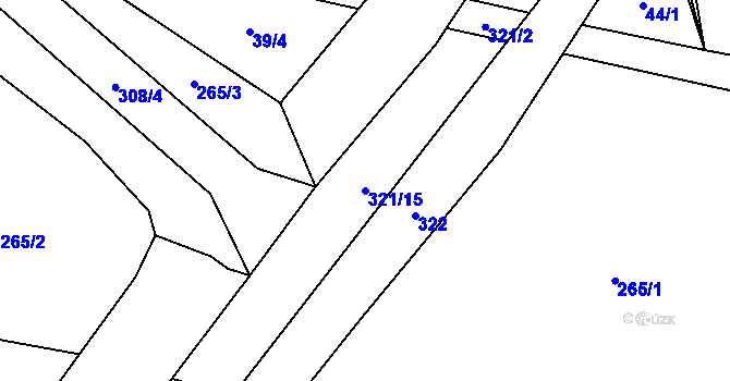 Parcela st. 321/15 v KÚ Stojanovice, Katastrální mapa