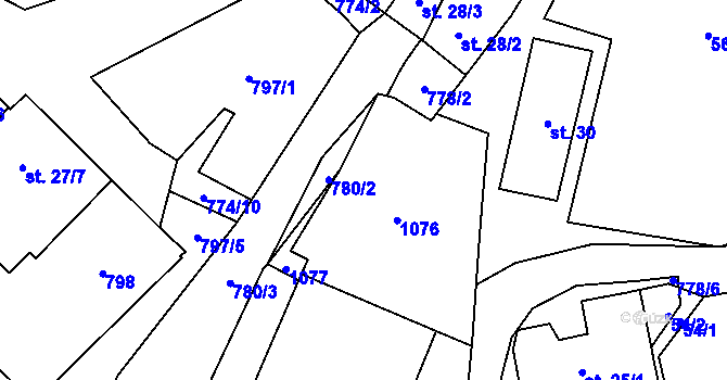 Parcela st. 26/4 v KÚ Chotěšov, Katastrální mapa